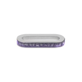 Schakel Zirconia Tanzanite zilverkleurig