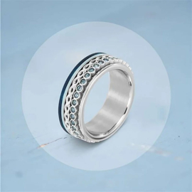 Samengestelde ring Blue Zilver