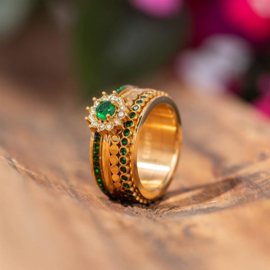 iXXXi Jewelry Vulring Small Circle Stone Emerald 2mm