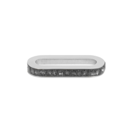 Schakel Zirconia Black Diamond Zilverkleurig