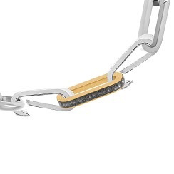 Schakel Zirconia Black Diamond Goudkleurig