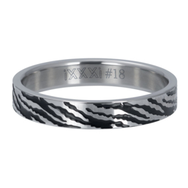 iXXXi Jewelry Vulring 4mm Zebra Zilverkleurig