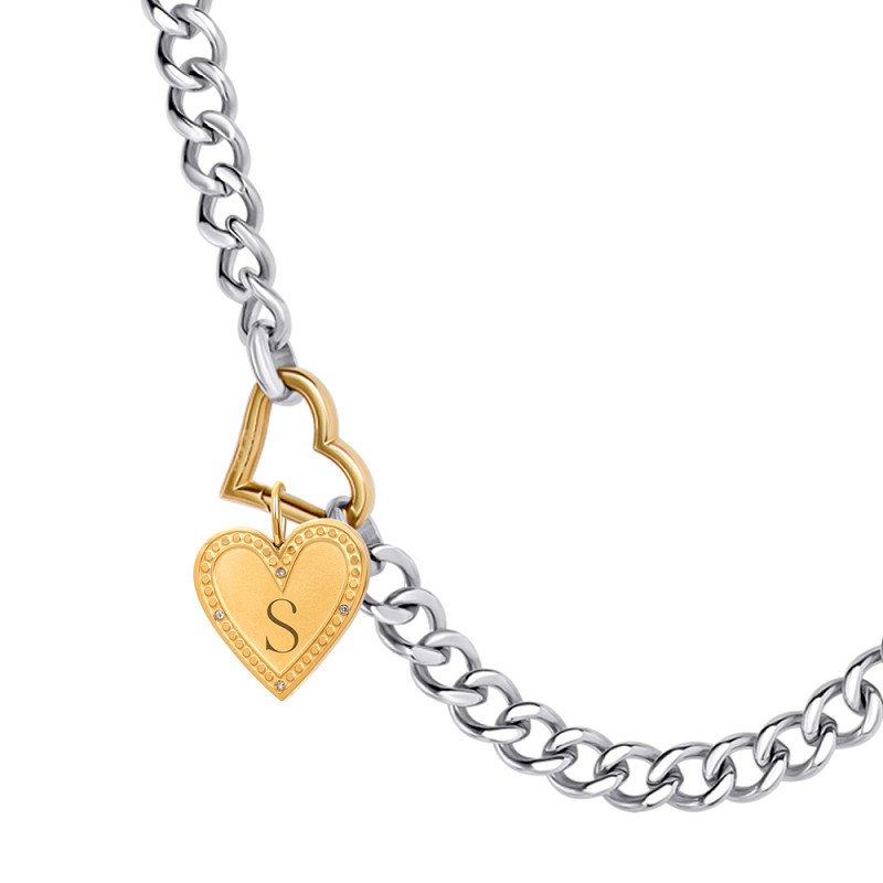 Hanger Zirconia Heart Goud