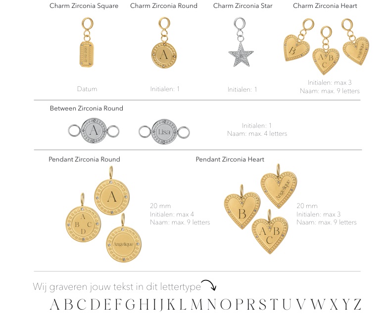 Hanger Zirconia Heart Goud