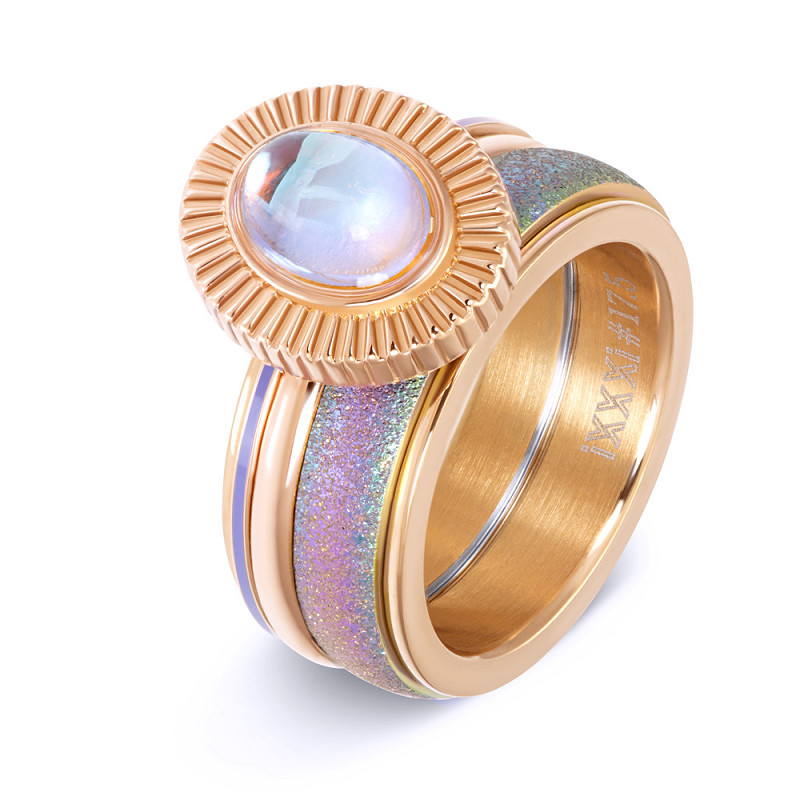 Samengestelde iXXXi Ring Rainbow Glitter Rosé