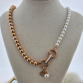 Samengestelde ketting Pearls for Girls Rosé 68.5 cm