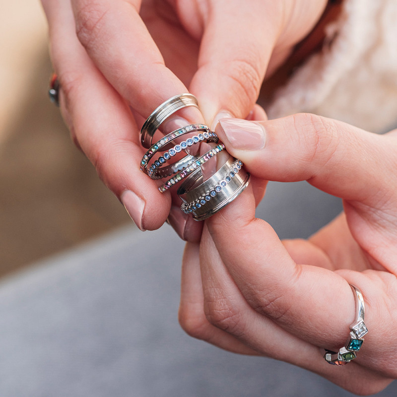 Samengestelde iXXXi ring Pop of Blossom Zilver