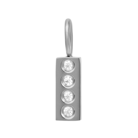 iXXXi Jewelry Charm Design Rectangle Zilverkleurig