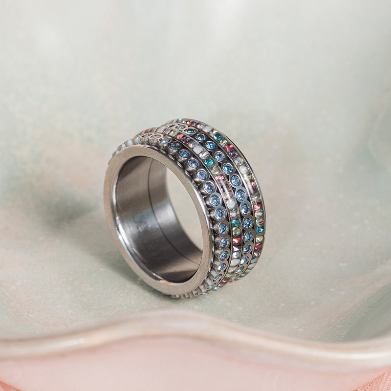 Samengestelde iXXXi ring Pop of Blossom Zilver
