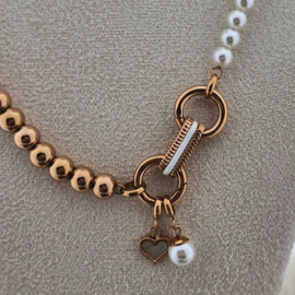 Samengestelde ketting Pearls for Girls Rosé 68.5 cm