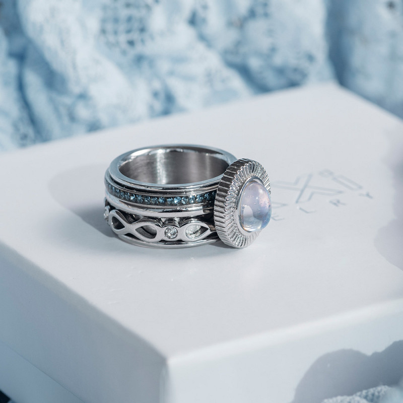 Samengestelde iXXXi ring Dahlia Divine Zilver