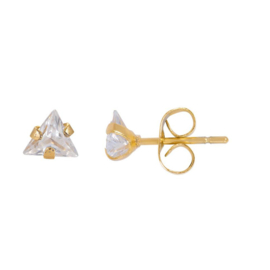 iXXXi Jewelry Ear Studs Triangle Stone Goudkleurig