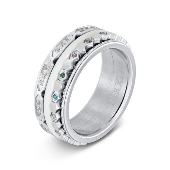 Samengestelde iXXXi ring Ocean Pop Zilver