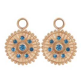 Oorring Bedels Midnight Capri Blue Rose kleur