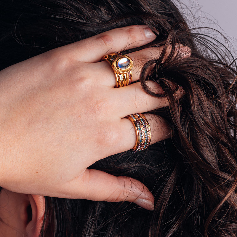 Samengestelde iXXXi ring Pop of Blossom Goud