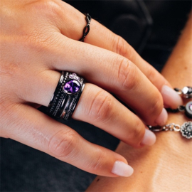 Samengestelde iXXXi ring Rock Black Tanzanite