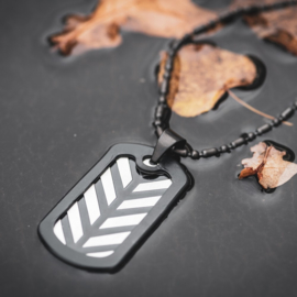 iXXXi Men Dog Tag Stripe Ketting Zwart