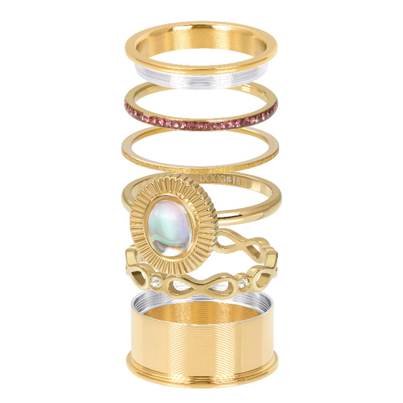 Samengestelde iXXXi ring Dahlia Divine Goud
