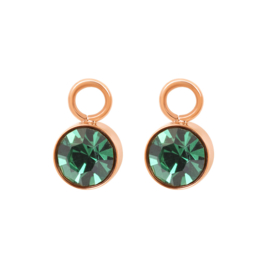 Oorring Bedels Stone Emerald Rose kleur
