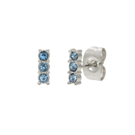 iXXXi Jewelry Earstuds Triple Stone Blue