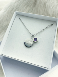 Combi Ketting Sterrenbeeld - Aquarius Zilver