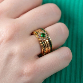 Samengestelde ring Lucia Emerald Goud