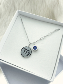 Combi Ketting Sterrenbeeld - Virgo Zilver