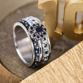 Samengestelde iXXXi ring Party Zilver