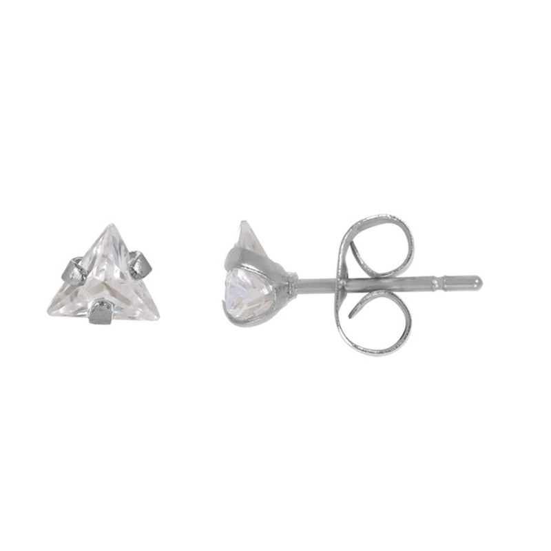 iXXXi Jewelry Ear Studs Triangle Stone Zilverkleurig