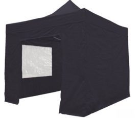 Partytent 3x3m zwart inclusief zijwanden