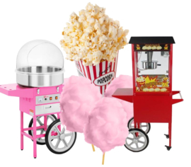 Combideal: popcornmachine  en suikerspinmachine