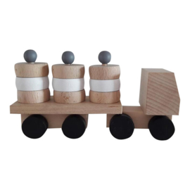 Houten vrachtwagen | Ronde blokjes
