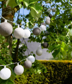 Cotton ball lights buiten, feestverlichting, 20 ballen, uitbreidingsset