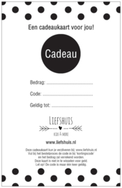 Cadeaukaart Liefshuis | 10€