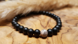 Natuursteen armband matte Onyx Agaat