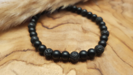 Natuursteen armband matte Onyx Agaat