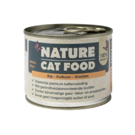 Nature Cat Food kip, kalkoen & kruiden 6x 200 gram