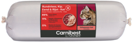 Carnibest rundvlees, kip, eend & rijst kat (natuurvoer)