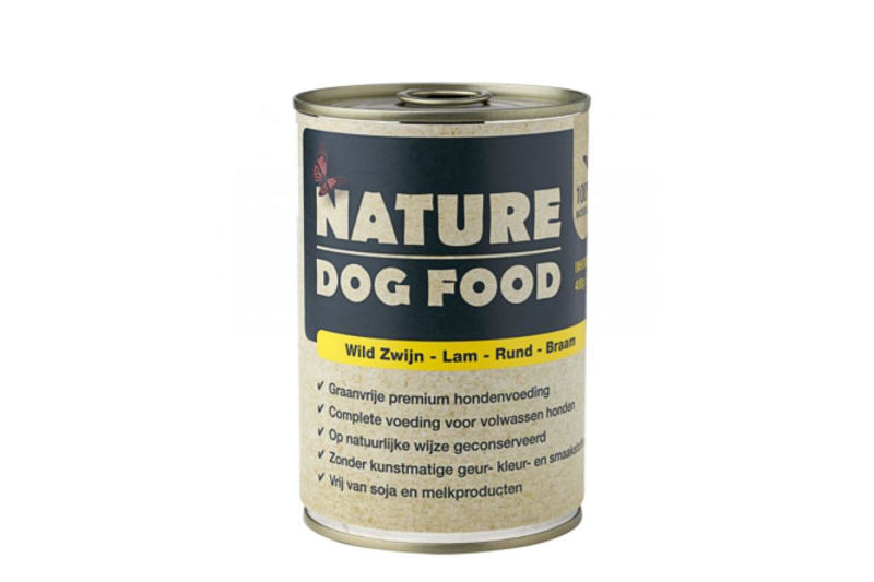 Nature Dog Food wild zwijn, lam, rund & braam 400 gram