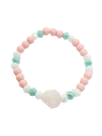 Kids Armbandje met Rozenkwarts Roze/Mint