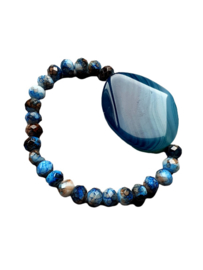 Armband met Donker Blauwe Agaat