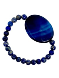 Armband Midnight Blue Agaat met glaskralen