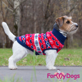 ForMyDogs - gebreide trui kerst red