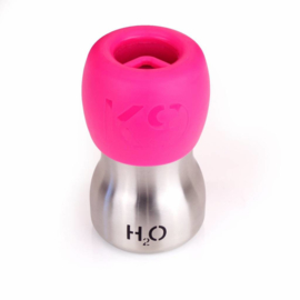 Dog Water Bottle Stainless - Pink Lid 0,28lt
