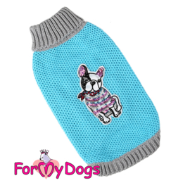 ForMyDogs - gebreide trui blue bulldog