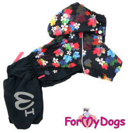 ForMyDogs - Warm Overall, Female, black "Leaves"