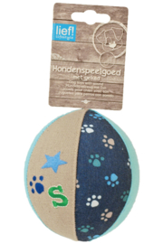 Lief! canvasbal Blauw 10 cm