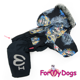 ForMyDogs - Warm Overall, Male, black "Doodshoofden"