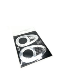 Deurslot bescherm stickers 5,2x8,5cm chrome / carbon look