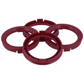 Centreer ring set 73.0->56.1mm Ruby Rood